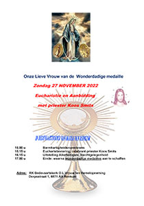 zondag 27 november - Programma Mariabedevaartsoord Renkum