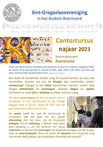 vanaf zaterdag 30 september - Cantorcursus Bisdom Roermond