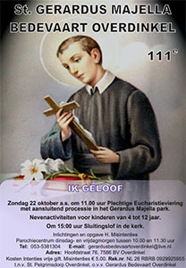 zondag 22 oktober - H. Gerardus Majella Bedevaart Overdinkel