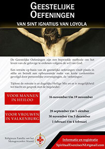 donderdag 16 t/m zondag 19 november - Geestelijke Oefeningen voor mannen