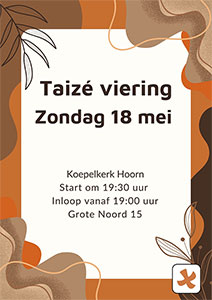 zondag 18 mei - Taizé-viering - Dankbaarheid