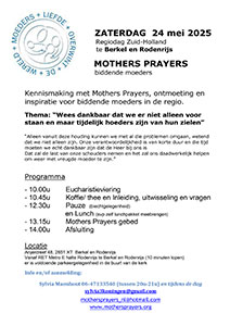 zaterdag 24 mei - Regiodag Biddende Moeders Zuid-Holland