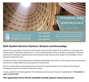 dinsdag 1 t/m vrijdag 4 juli - Student Summer Seminar: Wisdom and Knowledge