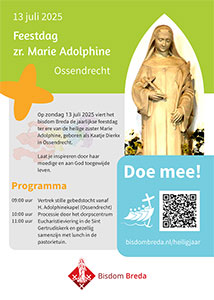 zondag 13 juli - Feestdag Heilige Zuster Marie Adolphine