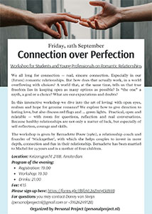 vrijdag 12 september - Workshop - Connection over Perfection