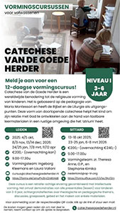 vanaf zaterdag 4 oktober - Cursus catecheet voor kinderen 3-6 jaar