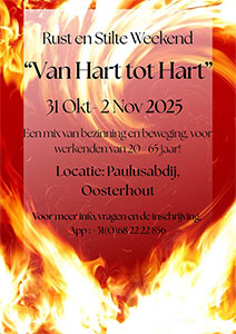 vrijdag 31 oktober t/m zondag 2 november - Rust & stilte retraite