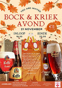 vrijdag 21 november - Bock en Kriek Avond
