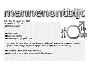 zaterdag 22 november - Mannenontbijt