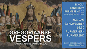zondag 23 november - Gregoriaanse Vespers