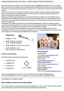 zondag 26 april - Familiezondag met Mgr. Van den Hout