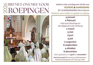 zondag 7 juni - Gebedsuur voor Roepingen