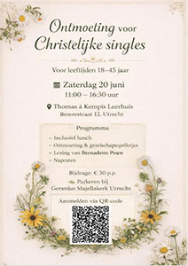 zaterdag 20 juni - Ontmoeting voor christelijke singles
