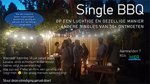 zaterdag 18 juli - Single BBQ 30plus