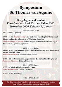donderdag 29 oktober - Symposium - St. Thomas van Aquino donderdag 29 oktober - Symposium - St. Thomas van Aquino
