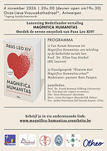 woensdag 4 november - Lancering NL vertaling Magnifica Humanitas woensdag 4 november - Lancering NL vertaling Magnifica Humanitas