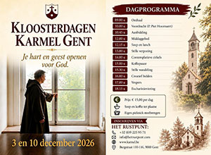 donderdag 3 december - Kloosterdag Karmel Gent donderdag 3 december - Kloosterdag Karmel Gent