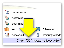 Meer dan 1000 toekomstige activiteiten